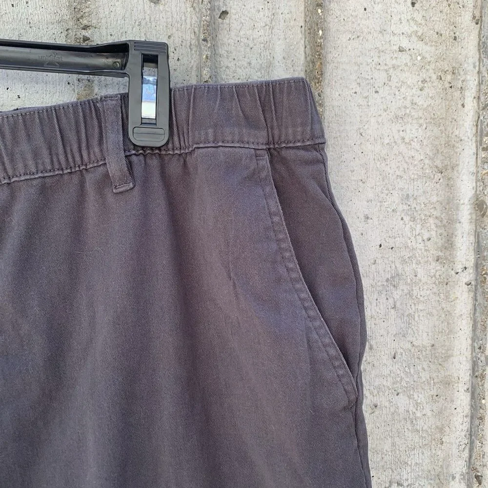 COVE Men's Chino Pants 38x30 Charcoal Gray Tapered Leg Elastic Waist Pockets